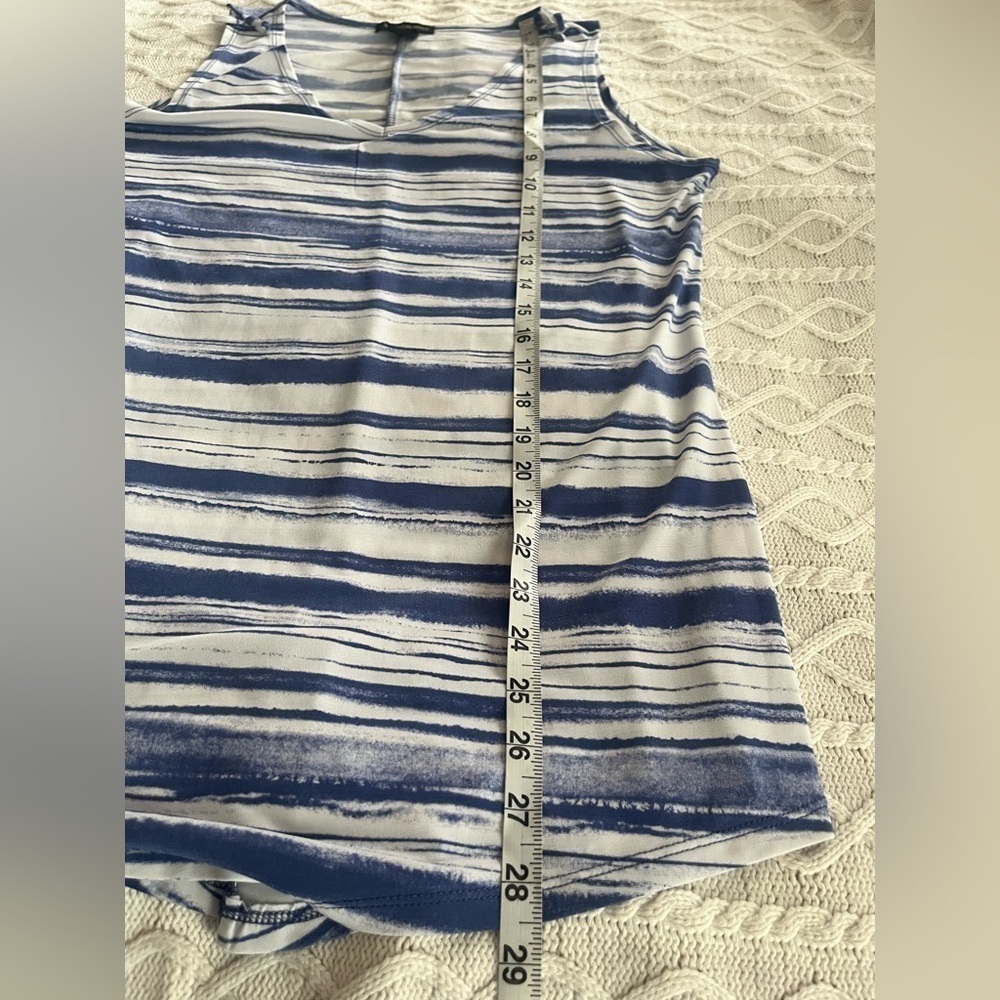Susan Lawrence Striped Blue and White Women's Top size Large - Picture 9 of 13